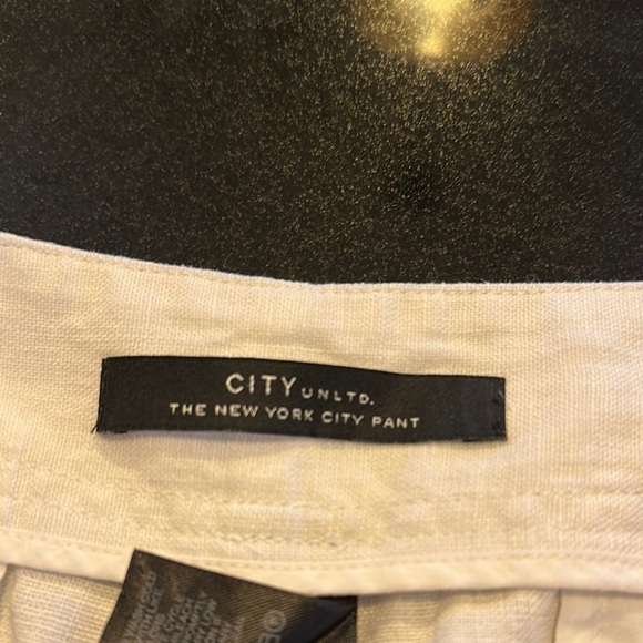 CITY UNLTD The New York City Pant White Wide Leg Linen Cropped Pants - Picture 8 of 10